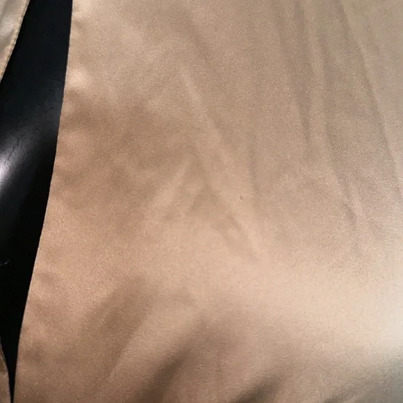 Badgley Mischka champagne satin blouse shirt top XS 2 Rent the runway repair - Picture 5 of 13